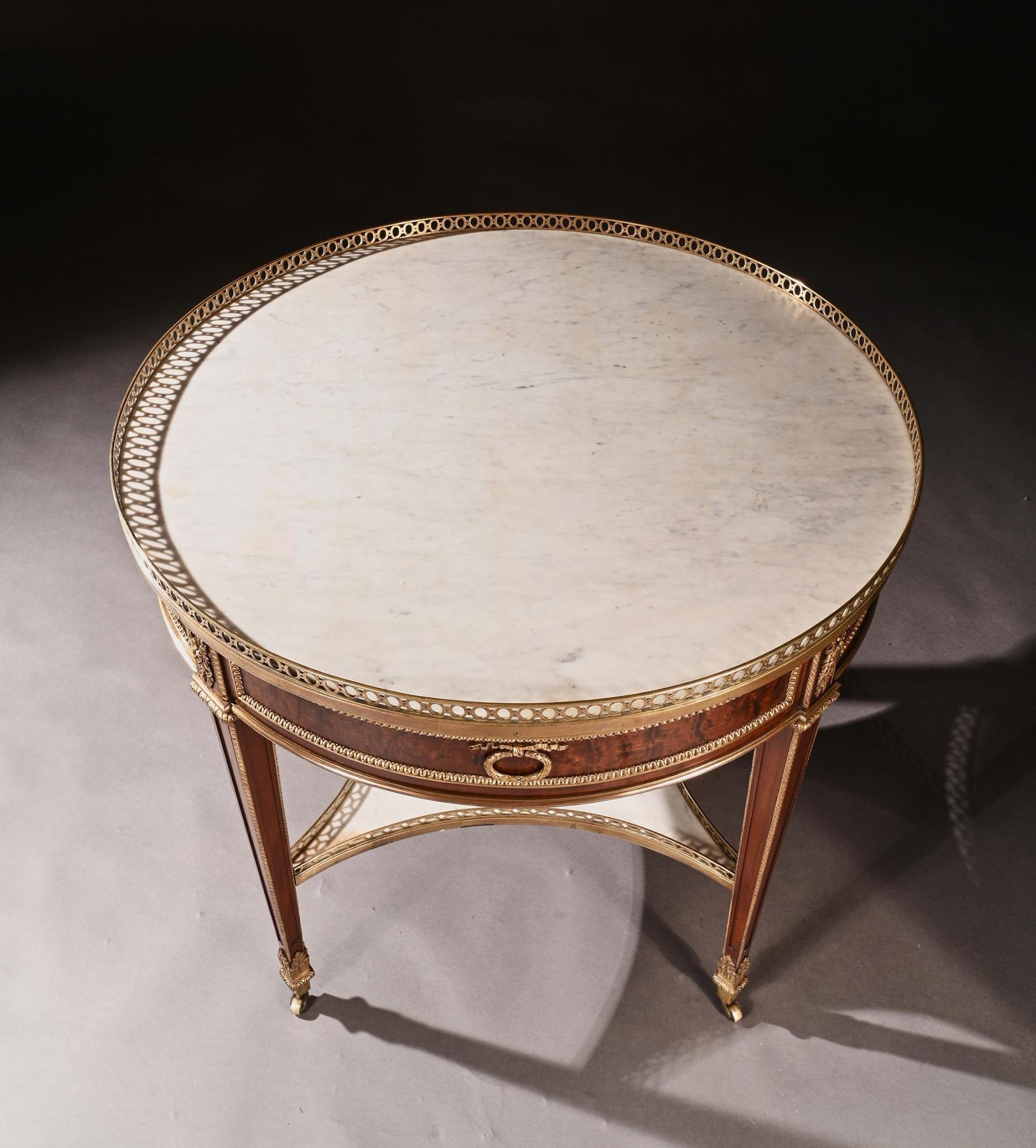 Exceptional G. Durand 19th C. Mahogany & Gilt Bronze Gueridon Bouillotte Table 3