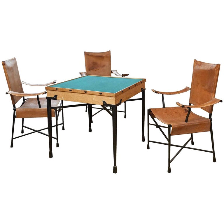 Etienne Kohlmann Exceptional Game Table and Chairs For Sale at 1stDibs