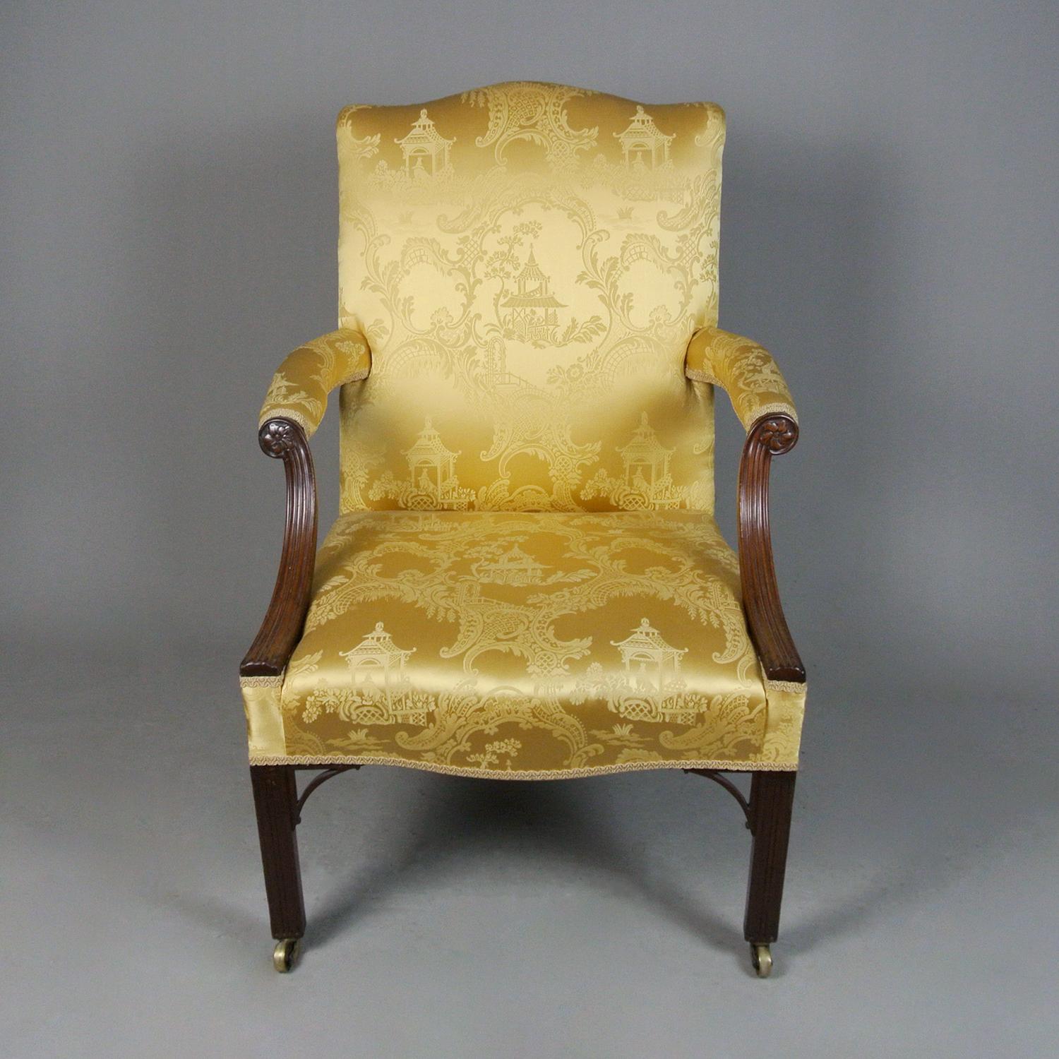 Exemplary George II Mahogany Gainsborough Chair c.1750 In Good Condition For Sale In Heathfield, GB