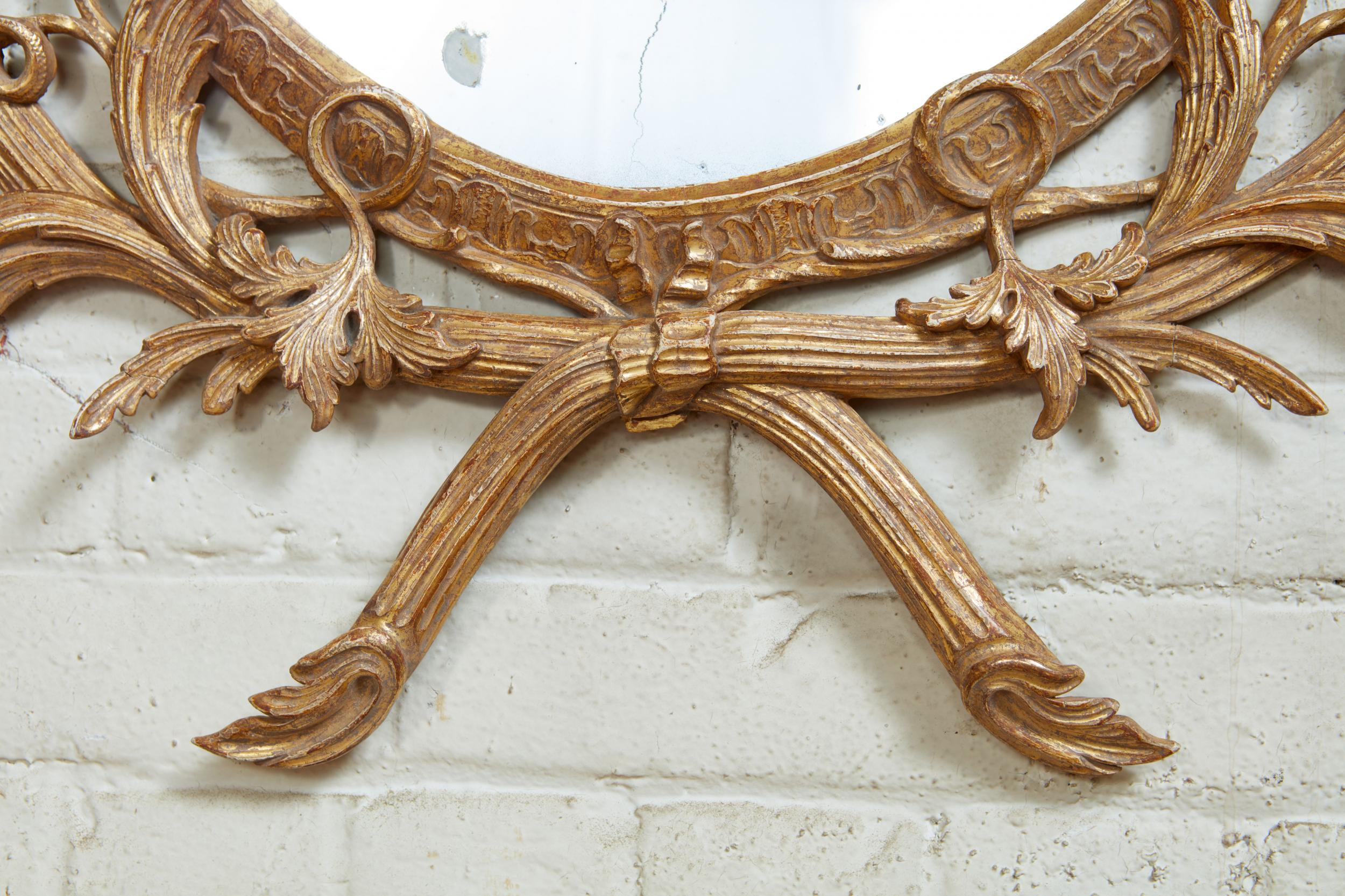 Carved Exceptional George III Oval Mirror