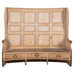 Antique Exceptional George III Pine Settle