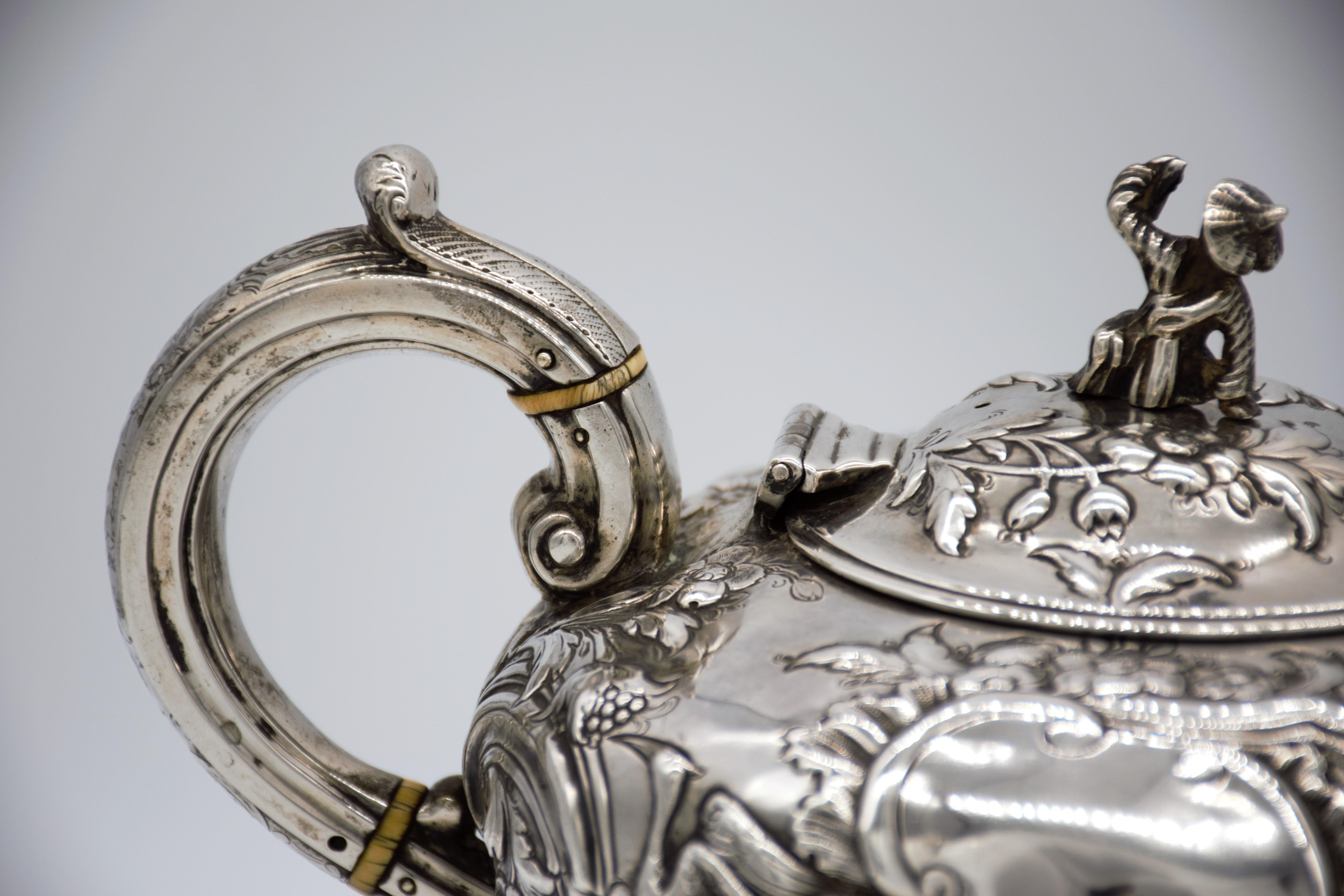 Late 18th Century exceptional George III teapot by preeminent silversmith Paul Storr, 1793 For Sale