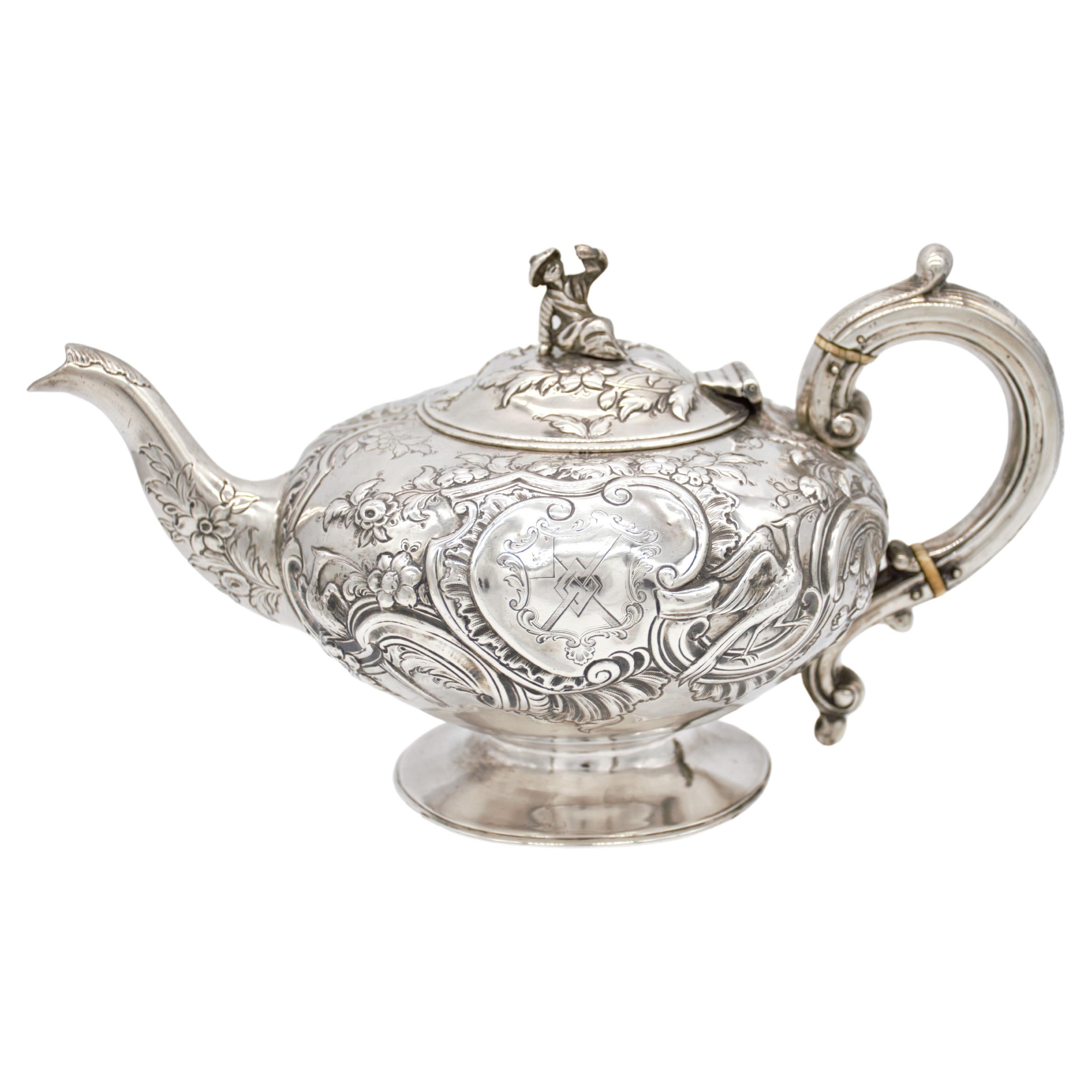 Außergewöhnliche George III.-Teekanne des bedeutenden Silberschmieds Paul Storr, 1793