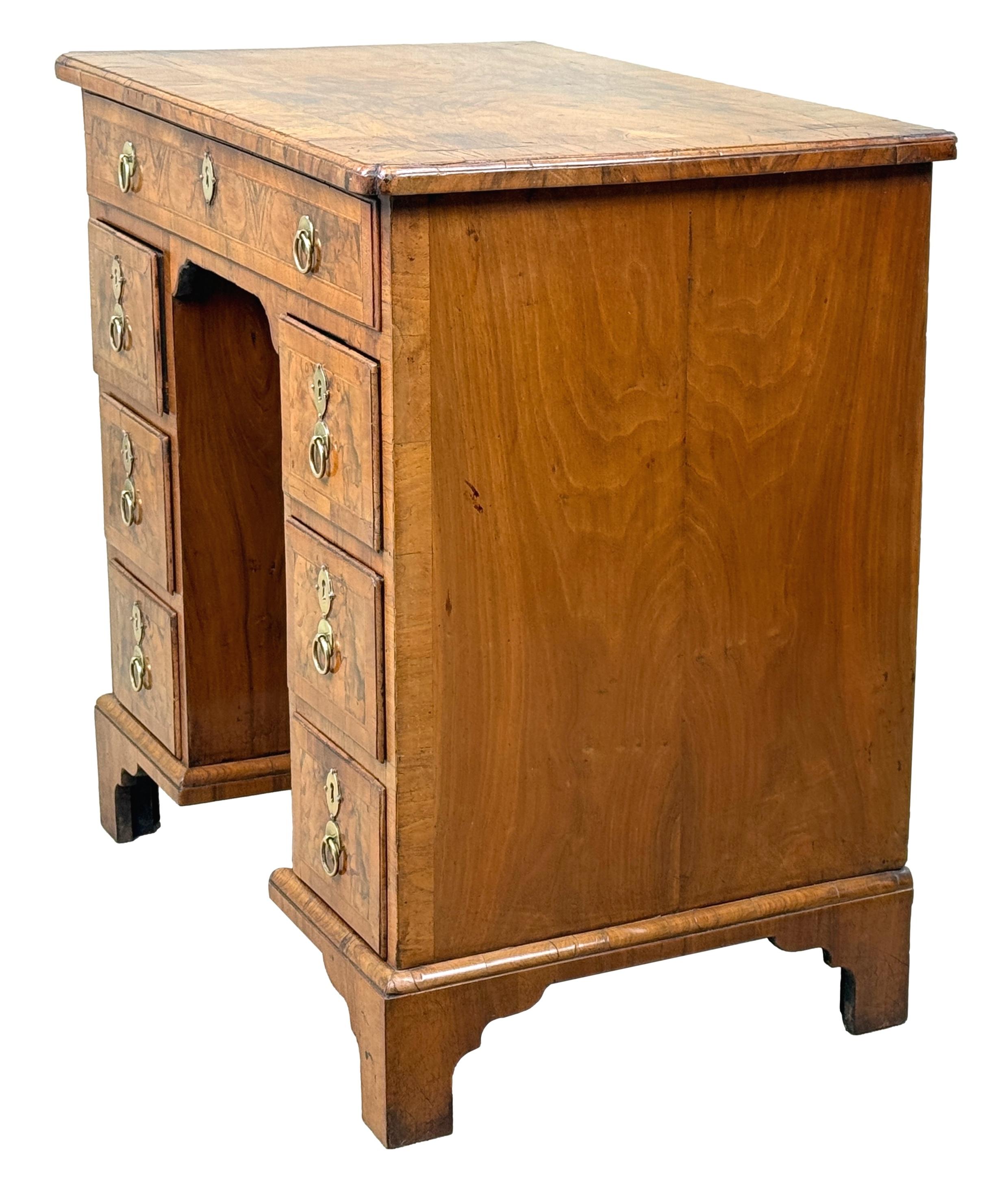 George I Exceptional Georgian 18th Century Walnut Kneehole Desk For Sale