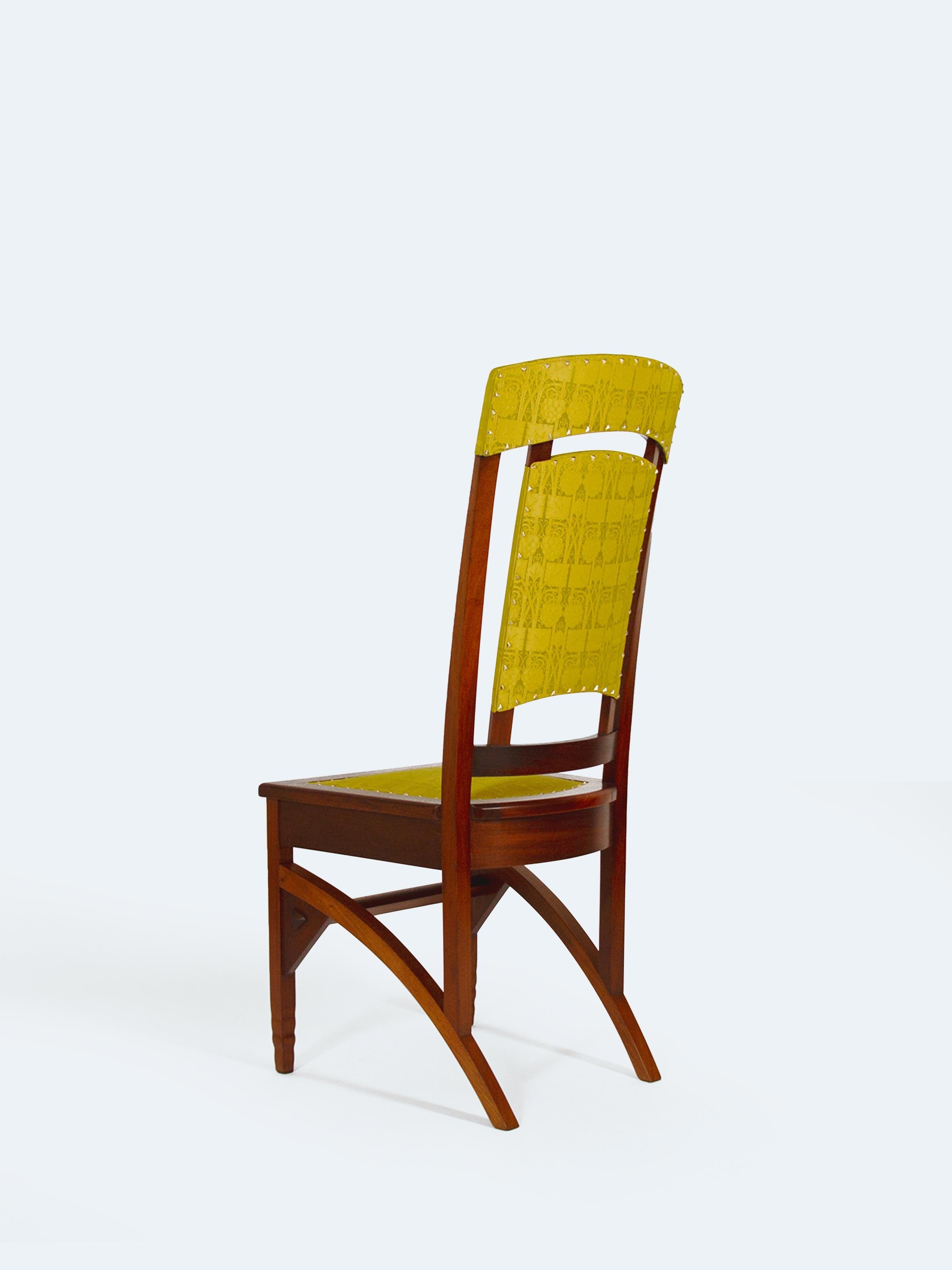 Ottone Sedia da pranzo tedesca Jugendstil attribuita a Ludwig Paffendorf in vendita