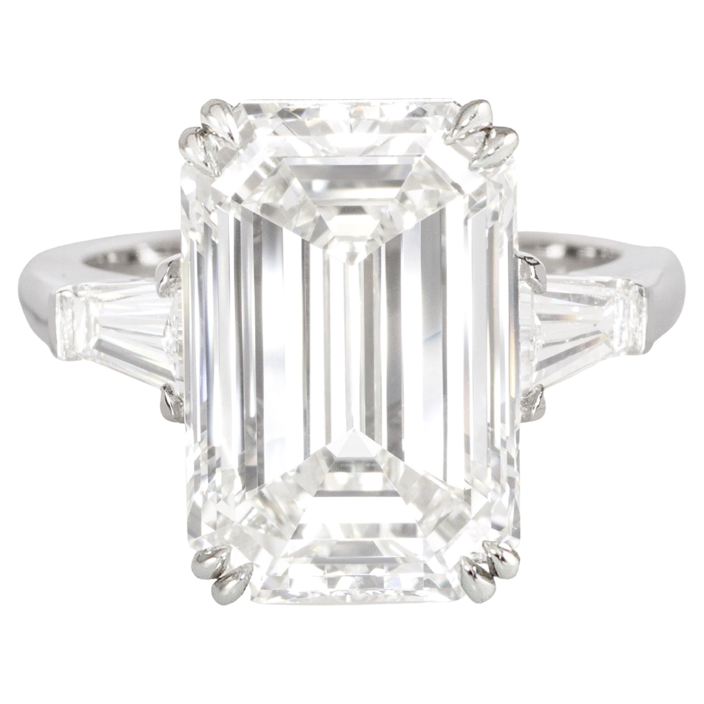 Anillo de diamantes talla esmeralda de 3 quilates con certificado GIA de pureza sin defectos internos