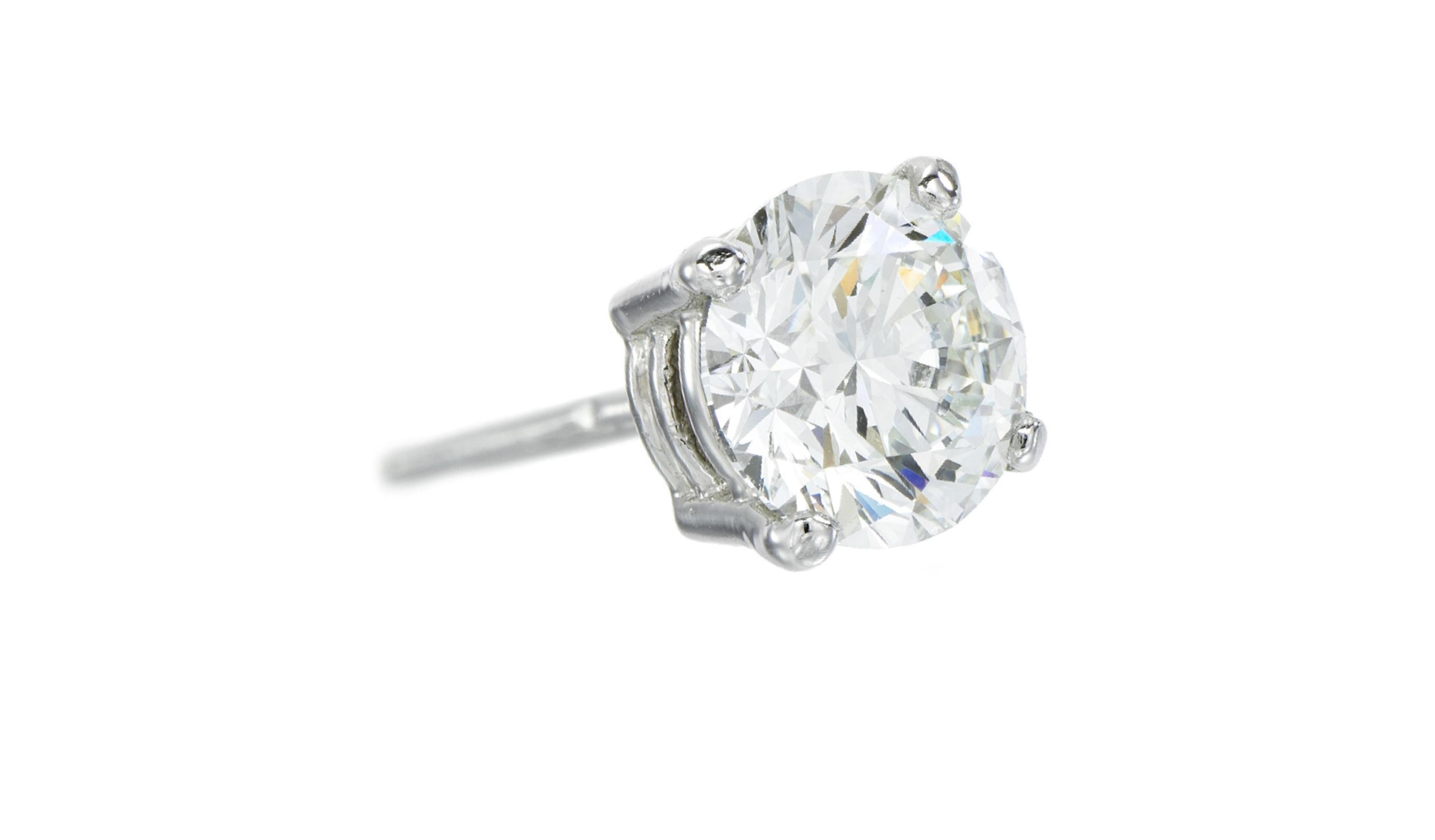 Außergewöhnliche GIA-zertifizierte 10 Karat Diamant-Ohrstecker im runden Brillantschliff (Moderne) im Angebot