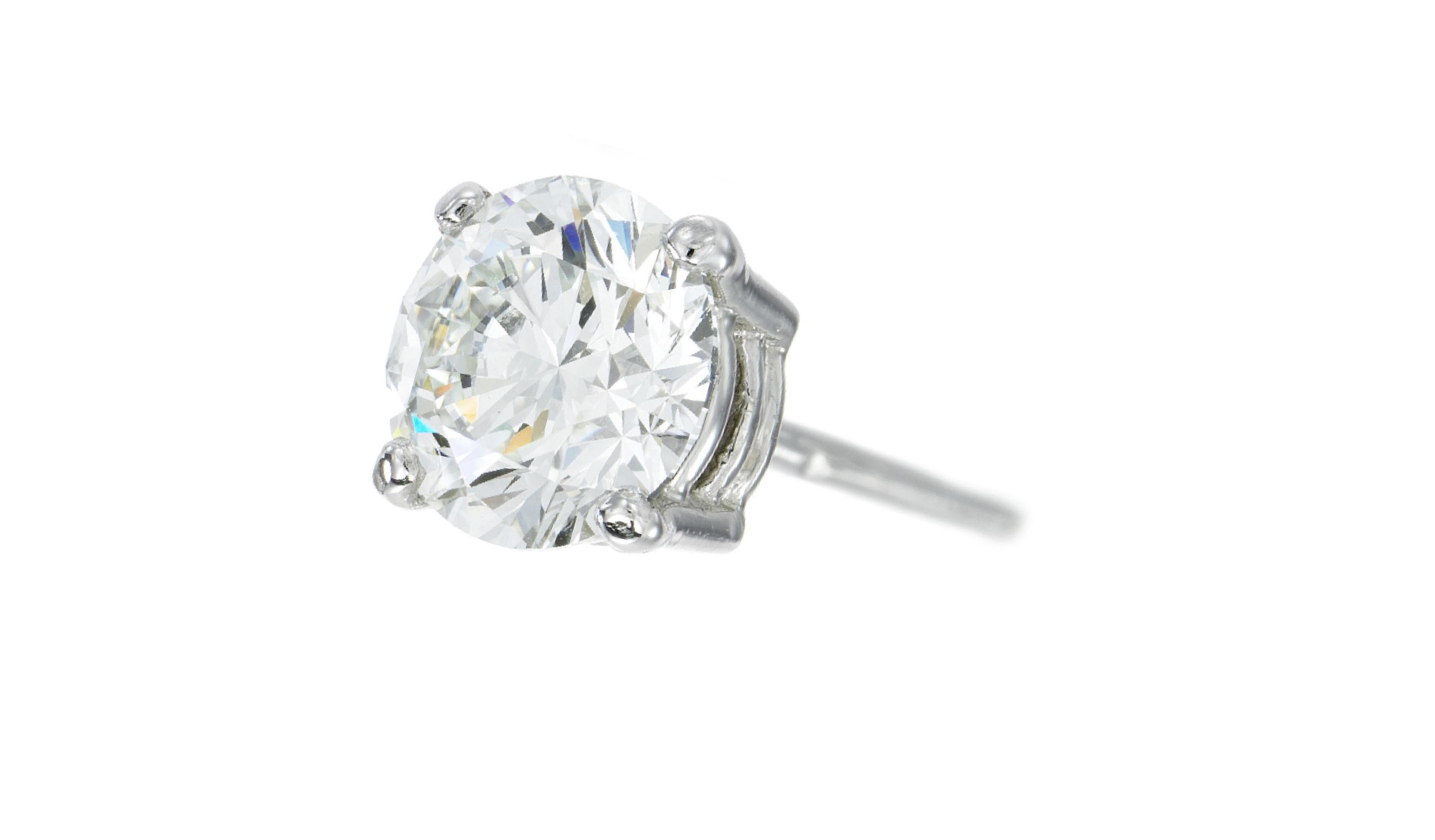 Außergewöhnliche GIA-zertifizierte 10 Karat Diamant-Ohrstecker im runden Brillantschliff (Rundschliff) im Angebot