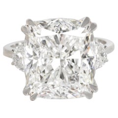 Exceptional GIA Certified 10.51 Carat Cushion Cut Diamond Solitaire Ring