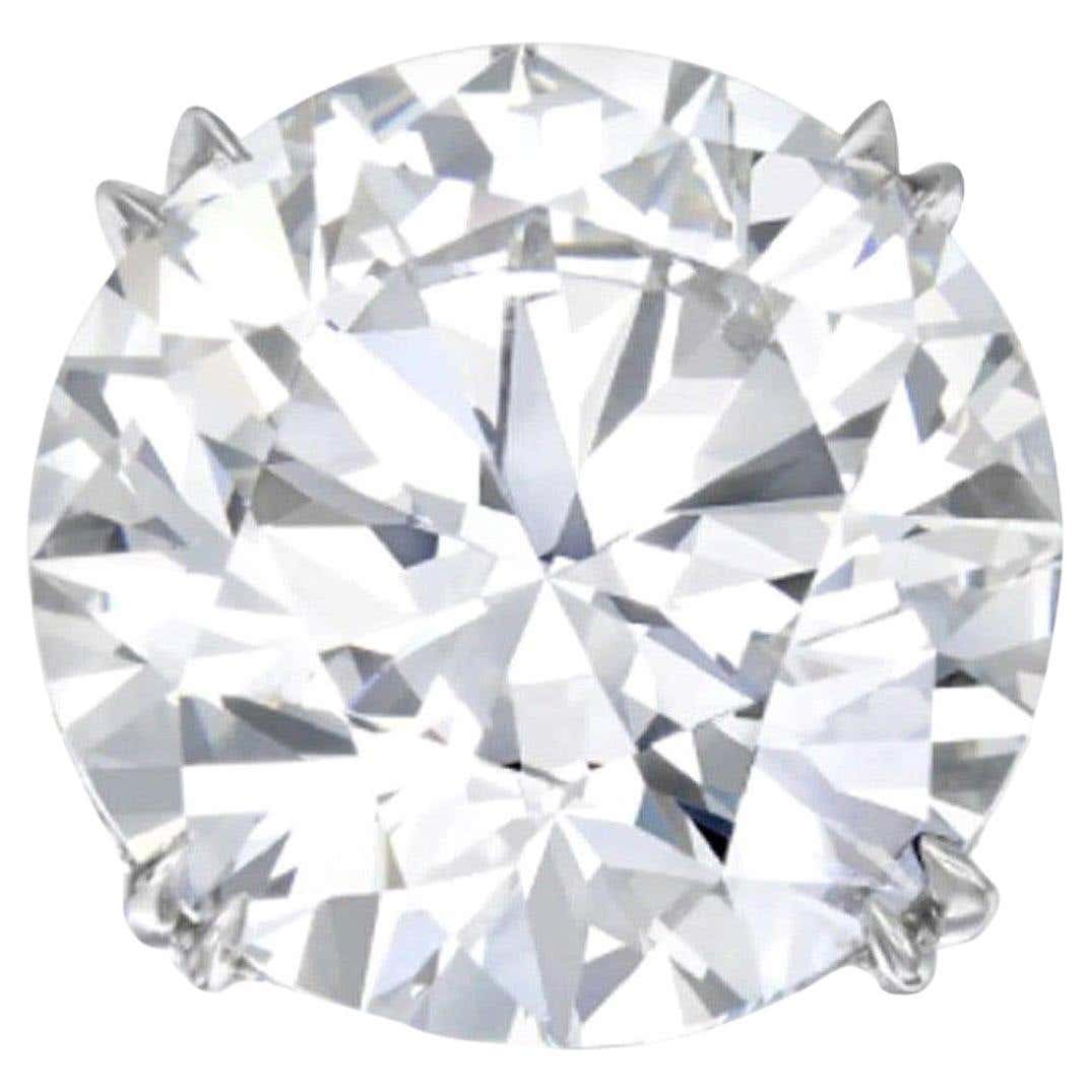 Exceptional GIA Certified 13 Carats Round Diamond Ring For Sale at ...