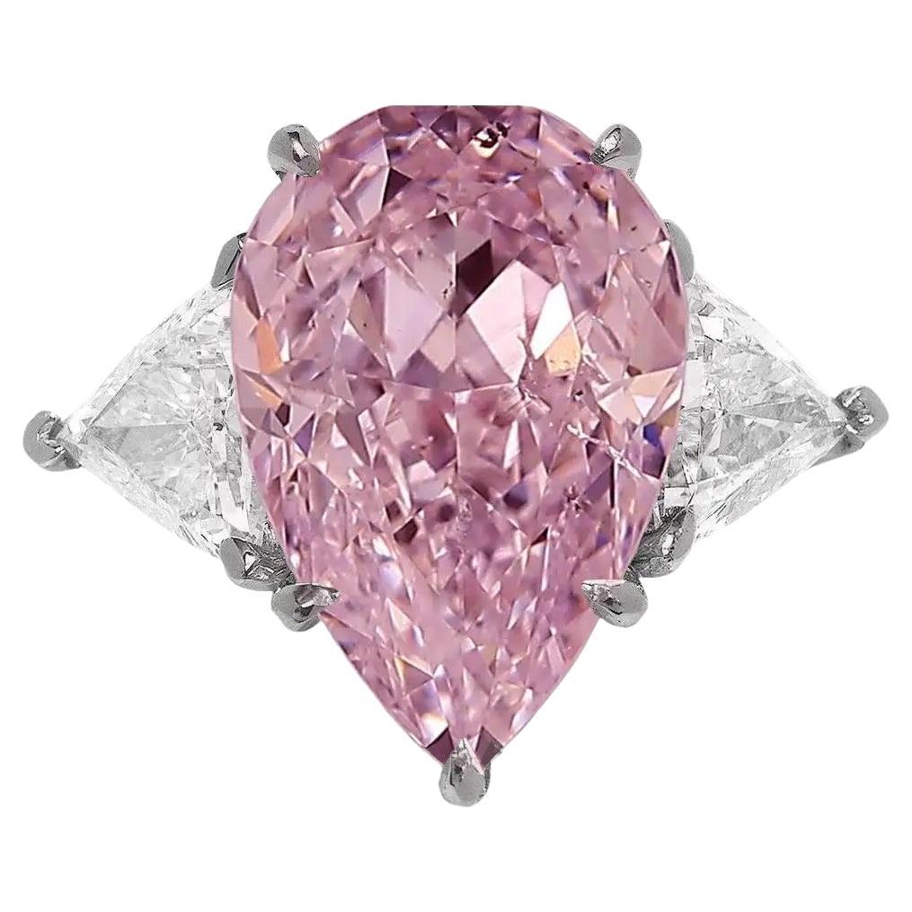 Exceptional GIA Certified 2 Carat Fancy Light Purplish Pink Diamond Ring