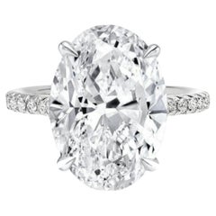 Exceptional GIA Certified 2 Carat Oval Diamond Pave Ring