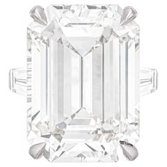 Exceptional GIA Certified 22 Carat Emerald Cut Diamond Solitaire Ring