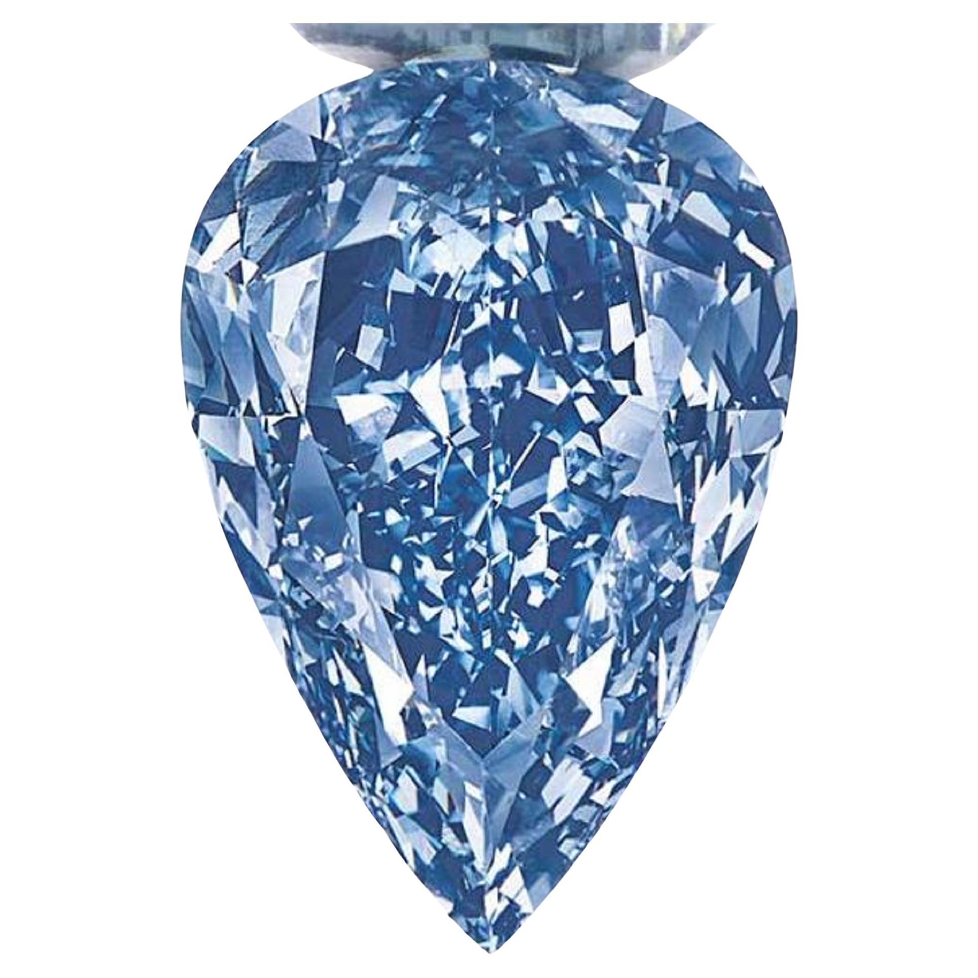 Rare GIA Certified 5 Carat Fancy Dark Grey Blue Pear Shaped Diamonds