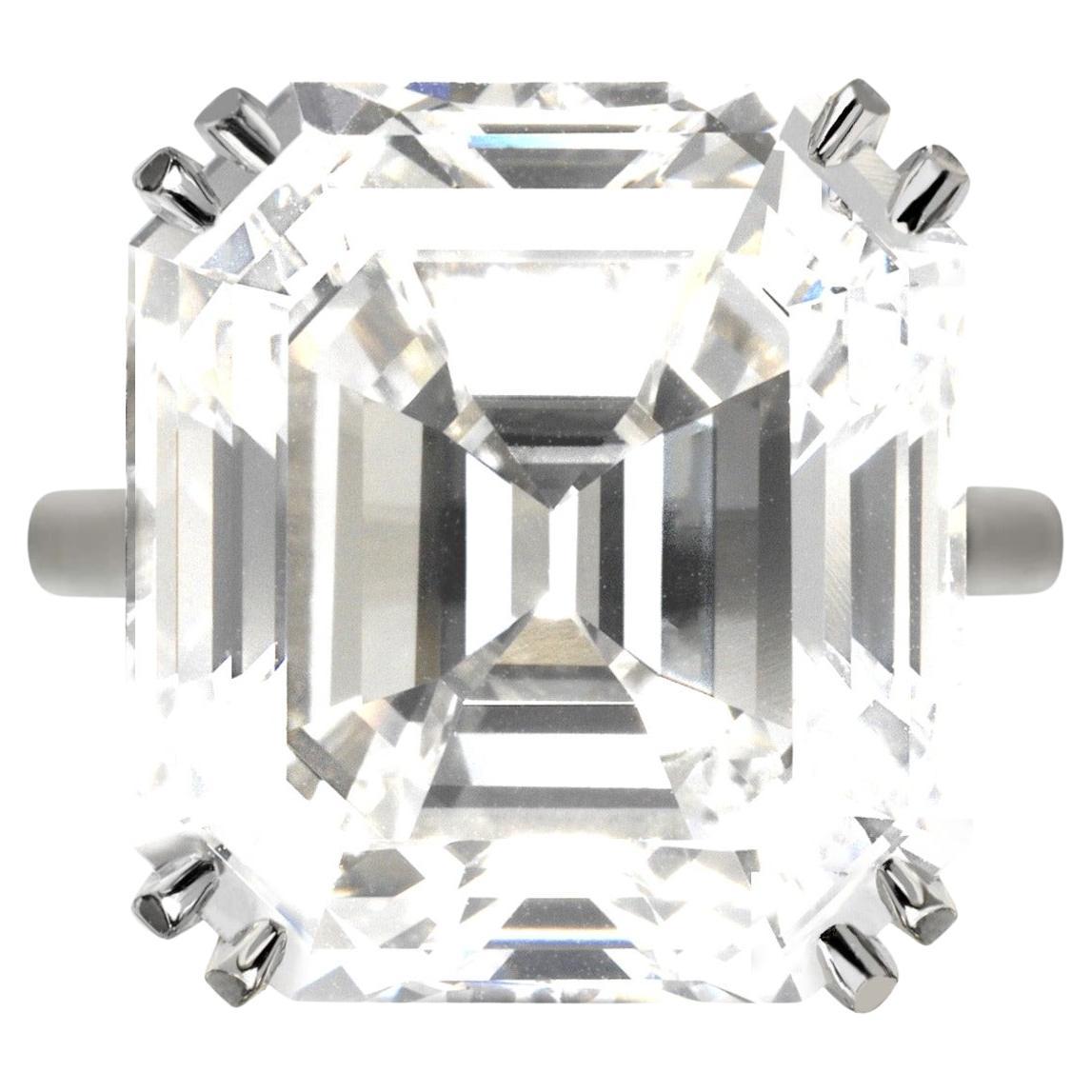 Exceptional GIA Certified 22.88 Carat Asscher Cut Diamond Ring