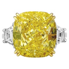 Bague exCEPTIONnelle avec diamant jaune vif de 23 carats certifié GIA