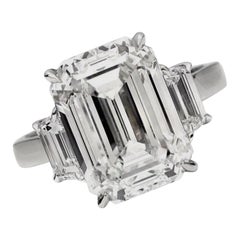 ECCEZIONALE anello con diamante taglio smeraldo da 3 carati certificato GIA VVS