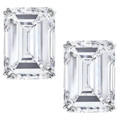 Exceptional GIA Certified 4 Carat Emerald Cut Diamond Studs