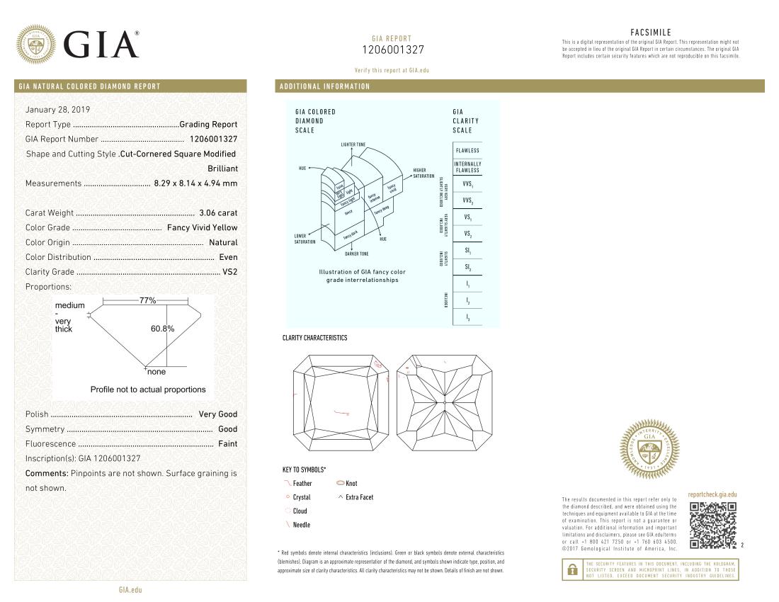 Bague exCEPTIONnelle avec diamant jaune vif de 3 carats certifié GIA Neuf - En vente à Rome, IT