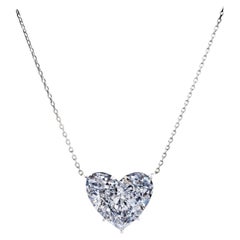 FLAWLESS GIA Certified 2.27 Carat Heart Shape Pendant Platinum Necklace
