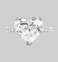 Exceptional GIA Certified 3 Carat Heart Shape Diamond Solitaire Ring