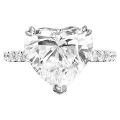 Exceptional GIA Certified 3 Carat Heart Shape Diamond Solitaire Ring
