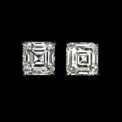 GIA Certified 4.31 Carat Asscher Cut F Color Diamond Studs Platinum Earrings