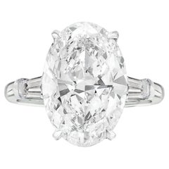 Exceptional GIA Certified 4 Carat Oval Diamond Ring
