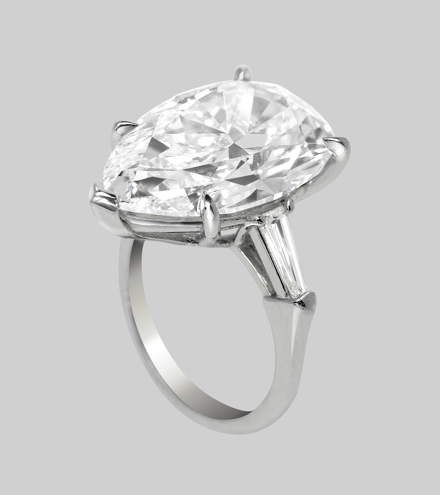 Exceptional GIA Certified 4 Carat Pear Cut Diamond Ring For Sale at ...