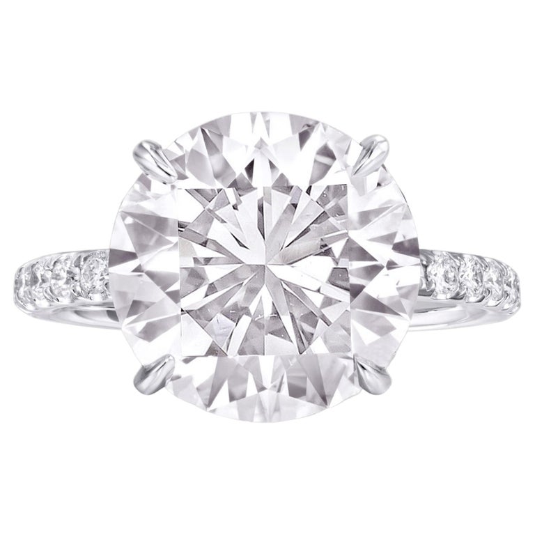 Exceptional GIA Certified 4 Carat Round Cut Diamond Ring F Color For ...