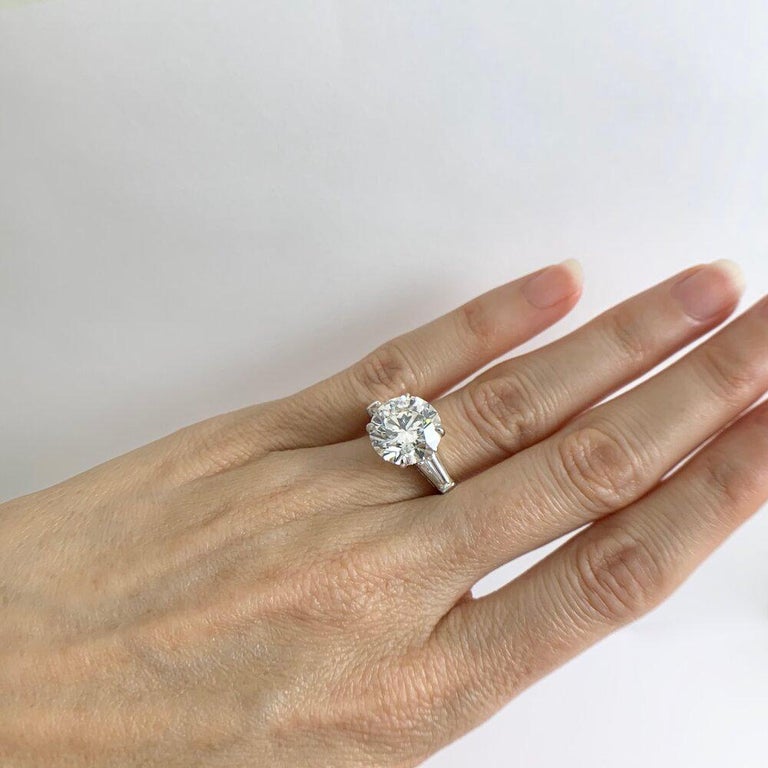 GIA Certified 4 Ct. Round Brilliant Cut Diamond Solitaire Ring