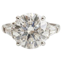 Exceptional GIA Certified 4 Ct Type IIA D Internally Flawless Round Diamond Ring