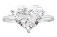 Exceptional GIA Certified 3 Carat Heart Shape Diamond Ring