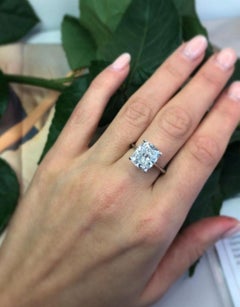 GIA Certified 5.16 Carat Cushion Cut Diamond VVS2 Clarity Solitair Platinum Ring