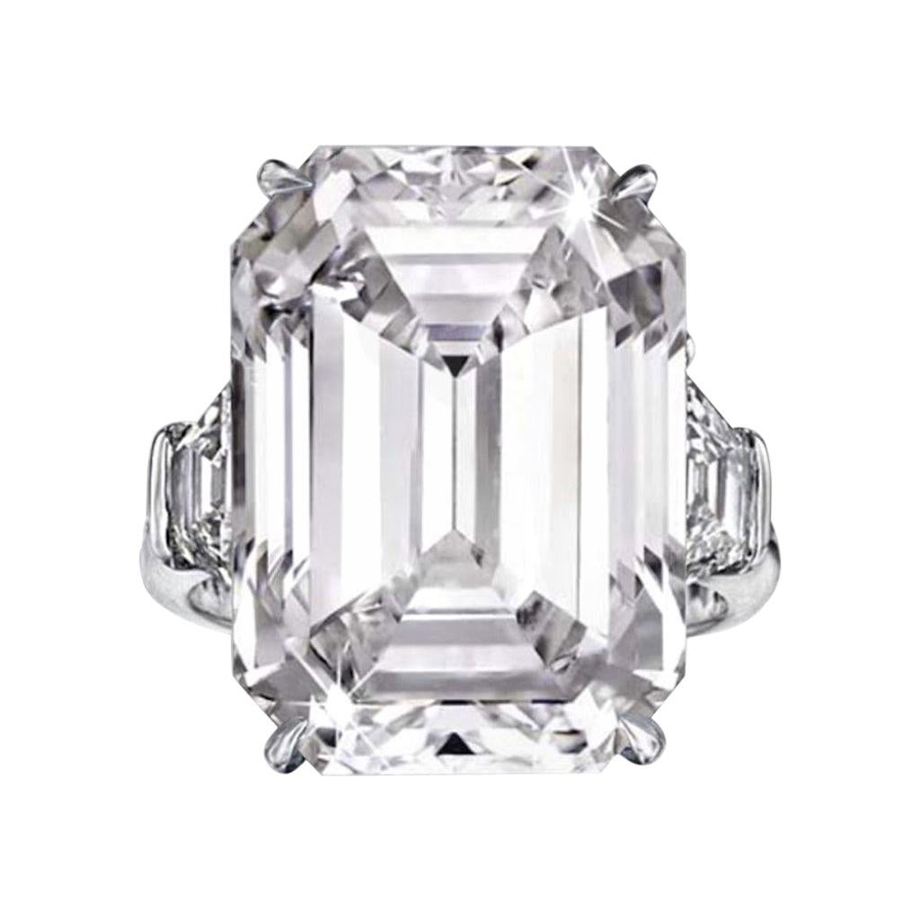 FLAWLESS Clarity GIA Certified 5 Carat Emerald Cut Diamond Platinum Ring For Sale at 1stDibs 5
