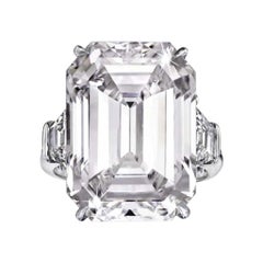 GIA Certified 6 Carat Emerald Cut Diamond Ring Flawless Clarity