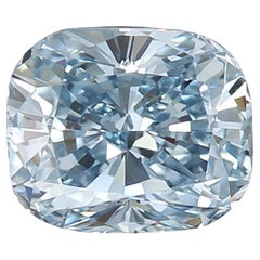 Exceptional GIA Certified 5 Carat Fancy Light Blue Cushion Cut Diamond VS2