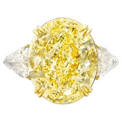 EXCEPTIONAL GIA Certified 5 Carat Flawless Fancy Yellow Diamond Ring
