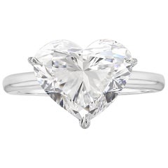 Exceptionnelle bague avec diamant en forme de cœur de 5 carats certifié GIA