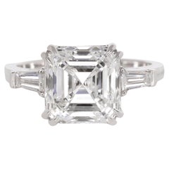 EXCEPTIONAL GIA Certified 5 Carat VS2 Asscher Cut Diamond Ring