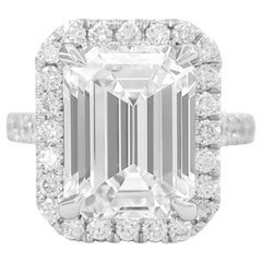 I FLAWLESS GIA Certified 5 Carats Emerald Cut Diamond Ring Internally Flawless 