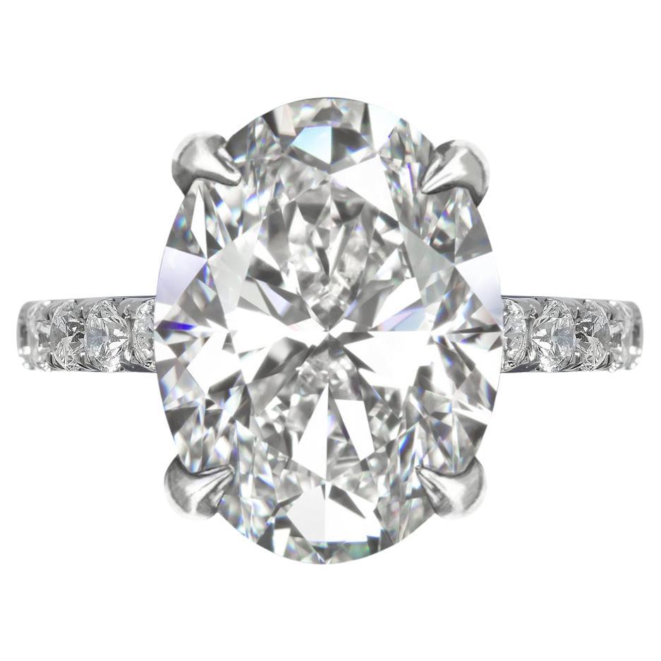 GIA Certified 2 Carat Cushion Long Diamond Ring Pave Ring For Sale at