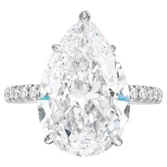 Exceptional GIA Certified 5.82 Type 2A Golconda Type Pear Cut Diamond Ring