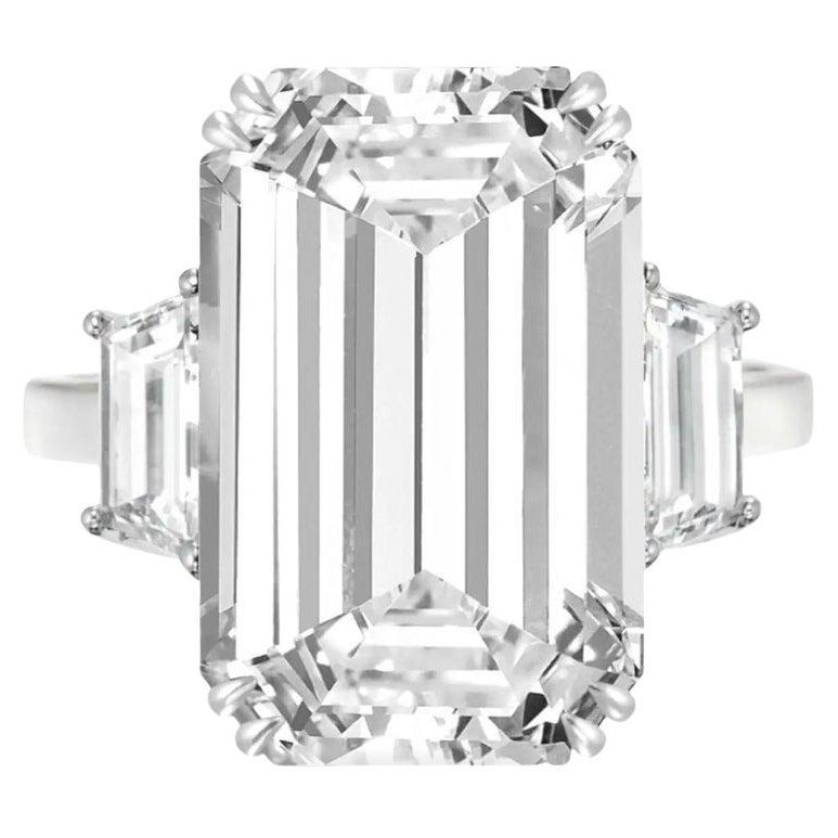 EXCEPTIONNELLE Bague en diamant certifié GIA 6 carats taille émeraude D VVS1 en vente