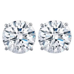 GIA Certified 6.02 Carat VVS1/SI1 Clarity H Color Diamond Studs