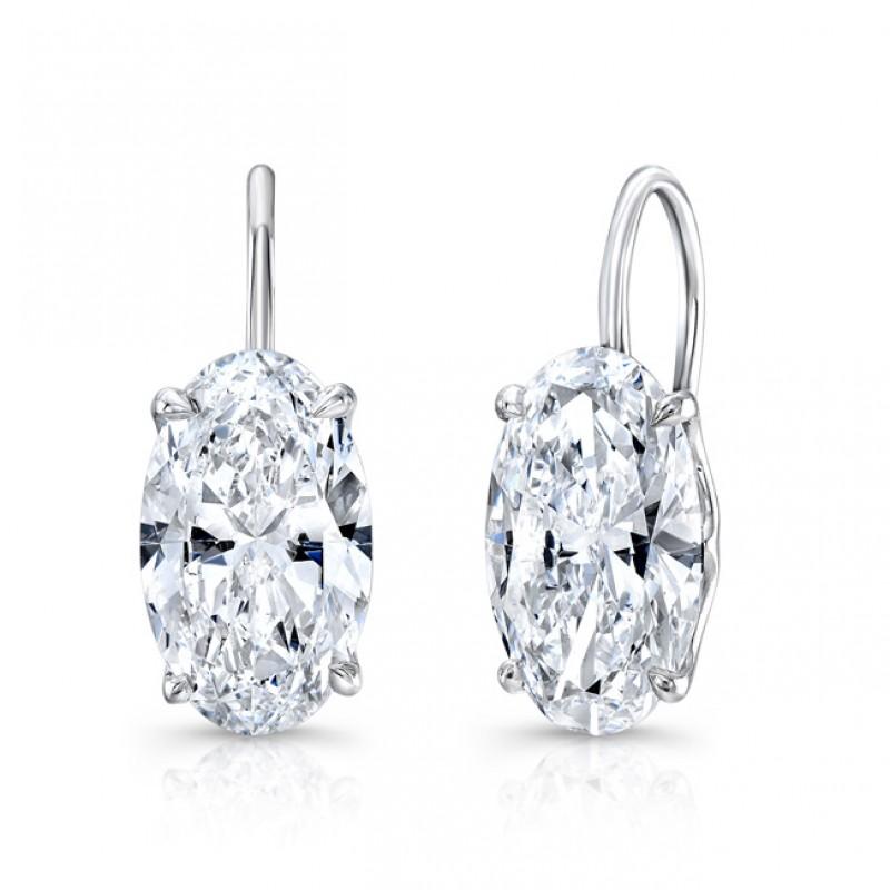 EXCEPTIONAL GIA Certified 8Carat Oval Cut Diamond Drop Dangle Earrings 