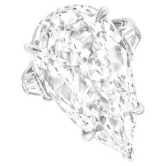 EXCEPTIONAL GIA Certified 6.23 Carat Pear Cut Diamond Ring Type IIA D FLAWLESS