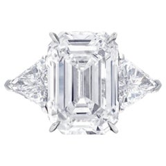 Exceptional GIA Certified 6 Carat Emerald Cut Diamond Ring