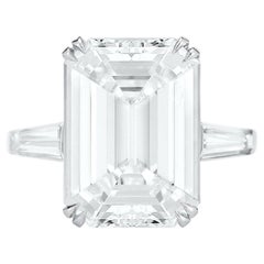 Exceptional GIA Certified 7 Carat Emerald Cut Diamond Solitaire Ring
