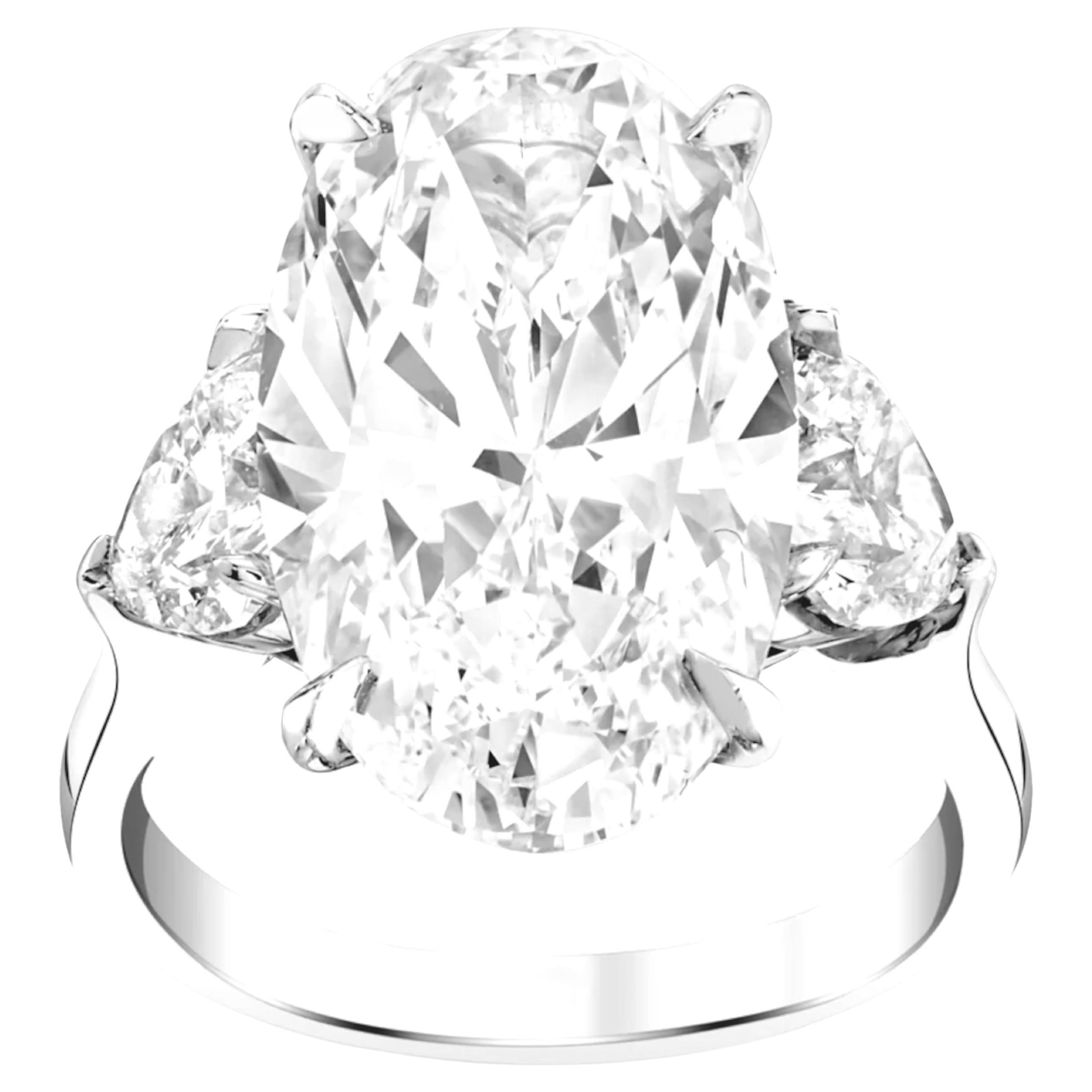 Women's or Men's EXCEPTIONAL GIA Certified 7 Carat Oval Diamond Platinum Ring For Sale